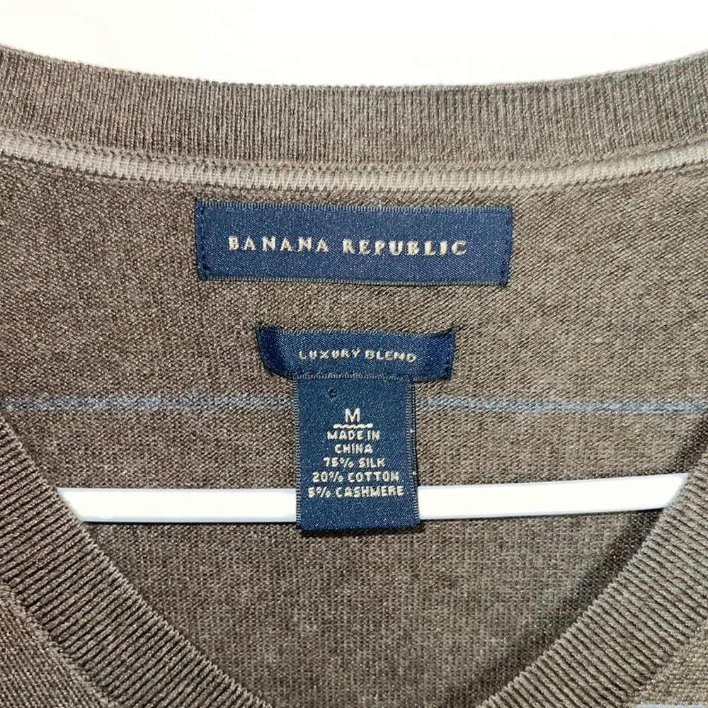 Banana Republic Men’s Silk & Cashmere Luxury Blend V- Neck Sweater Pullover Sz M